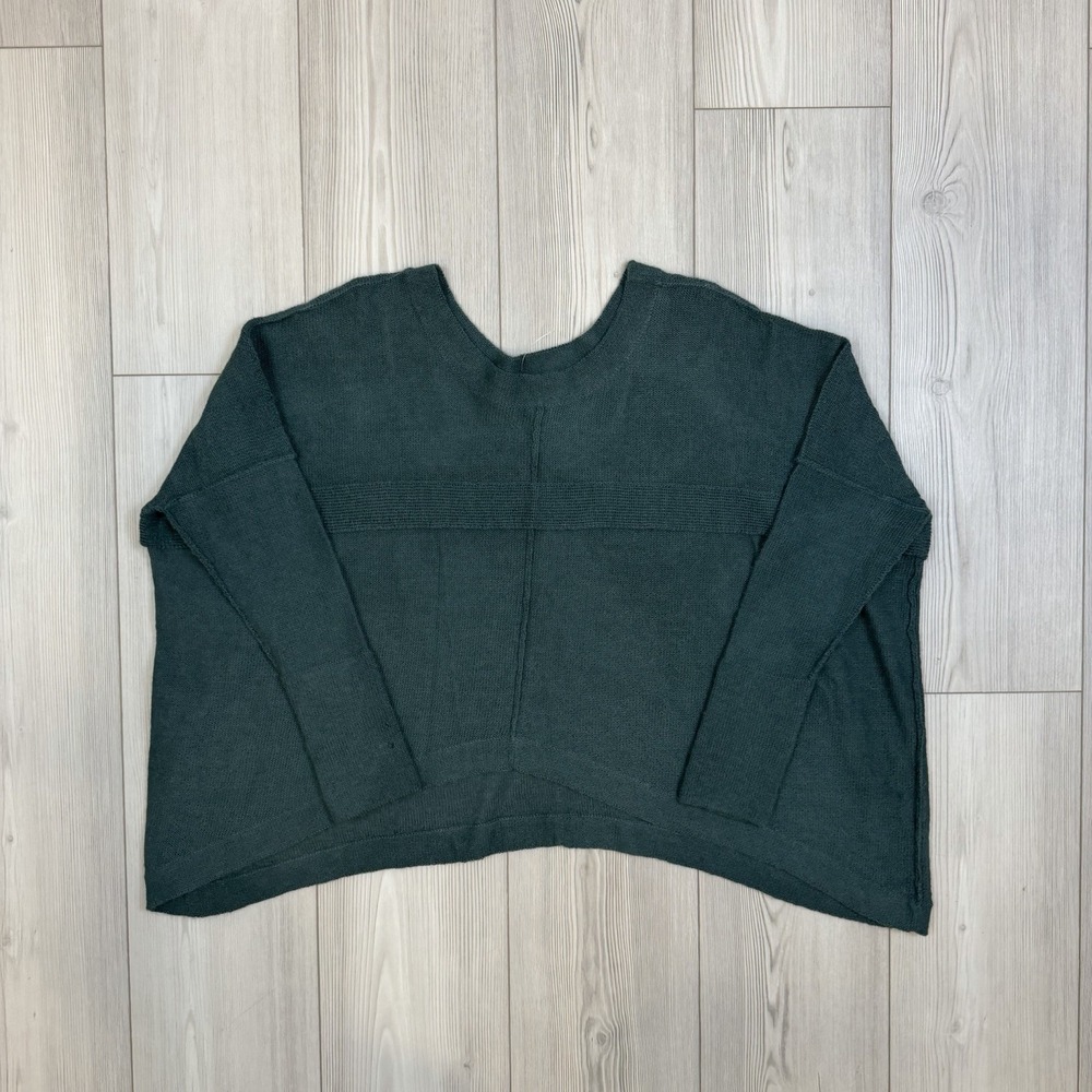 Inca Fashions Peruvian Baby Alpaca Women's Green Oversized Sweater XS Small READ